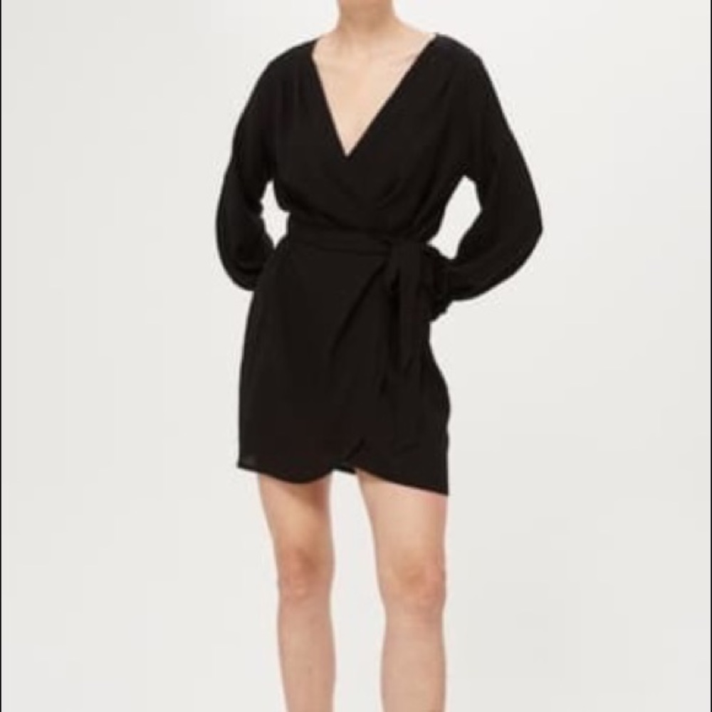 Topshop Bubble Satin Wrap Dress